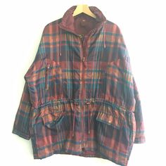 Oversized Fall Windbreaker With Pockets, Brown Long Sleeve Windbreaker For Fall, Brown Fall Windbreaker, Plaid Outerwear For Streetwear In Fall, Oversized Plaid Outerwear For Streetwear, Plaid Outerwear For Fall Streetwear, Plaid Outerwear For Outdoor Fall Events, Retro Oversized Windbreaker For Fall, Retro Hooded Windbreaker For Fall