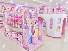 there are many princess toys in the store