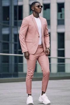 Suit For Groom, Prince Suit, Pink Two Piece, Stylish Suit, Prom Suits, Pink Suit, Pink Men, Fashion Suits, Custom Suit