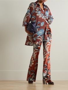 Etro's pants give pure '70s fantasy, in the chicest possible way. They're made from floral-patterned stretch-chenille - a velvety, corduroy-like fabric - and cut to flare at the hems. Matching Separates, Flared Pants, Jeans Jumpsuit, Ski Wear, Jeans Dress, Flare Pants, Women Collection, Denim Dress, Porter