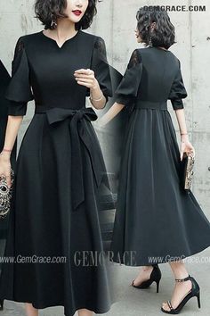 10% off now|Free shipping world-wide. Retro Chic Black Midi Party Dress With Lantern Sleeves at GemGrace. Click to learn our pro custom-made service for wedding dress, formal dress. View #HomecomingDresses for more ideas. Elegant A-line Puff Sleeve Dress In Solid Color, Black A-line Puff Sleeve Dress For Formal Occasions, Evening Dress With Lantern Sleeves, Party Dresses With Lantern Sleeves In Solid Color, Elegant Lantern Sleeve Midi Dress For Night Out, Elegant Midi Dress With Lantern Sleeves For Night Out, Evening Midi Dress With Lantern Sleeves, Black Lantern Sleeve Dress For Party, Black Lantern Sleeve Party Dress