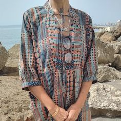 Organic Cotton Tunic,gifts for Her,mom Postpartum Gift,resort Wear,beachwear,swim Cover Up,cotton Dress,summer Dress,cotton Dress - Etsy Beach Tunic With Block Print, Bohemian Block Print Dress For Beach Cover-up, Bohemian Block Print Kaftan For Beach Cover-up, Multicolor Batik Print Kaftan For Beach Cover-up, Postpartum Gift, Multicolor Block Print Sarong For Beach Cover-up, Cotton Tunic, Beach Swimwear, Cotton Dress Summer