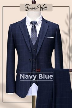 Crafting from luxurious fabric and intriguing fitting, Andre Emilio’s Navy Blue Checked 3 Piece Suit will help you stand out in the crowd. Navy Fitted Business Sets, Navy Fitted Business Suit Set, Blue Three-piece Suit For Business Casual, Blue Office Suit Set, Navy Fitted Three-piece Suit For Office, Royal Blue Fitted Suits For Work, Fitted Navy Three-piece Suit For Office, Blue Slim Fit Suit In Suiting Fabric, Blue Slim Fit Suits In Suiting Fabric