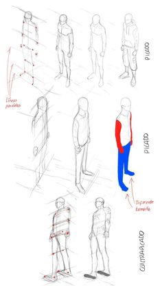 an image of how to draw people in different poses