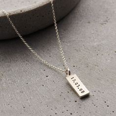 "This gorgeous men's silver necklace is handmade in our Brighton workshop. This design features a Sterling Silver tag handset with your chosen birthstone, suspended from a sterling silver chain. Our jewellers can personalise the reverse of the tag with up to eight characters. Perfect for a special date or name. We love this necklace as a birthday gift or a unique personalised gift for dads with the birthstone and name or birthday of their child. Select your birthstone from the following: January Posh Totty, Handmade Gifts For Men, Personalised Necklace, Forever Gifts, Mens Silver Necklace, Personalised Gifts For Him, Patina Finish, Unique Personalized Gift, Timeless Gifts