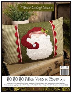 a pillow with a santa clause on it