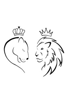 two lions with crowns on their heads