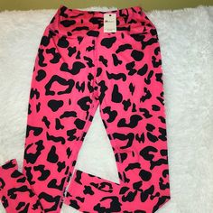 Hot Pink Animal Print Leggings Size Small Nwt Pink Animal Print, Textured Leggings, Animal Print Leggings, Pink Animals, Curvy Leggings, Sports Skirts, Gap Fit, Stretch Leggings, Floral Leggings