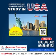 an advertisement for the university of washington, dc with images of the statue of liberty