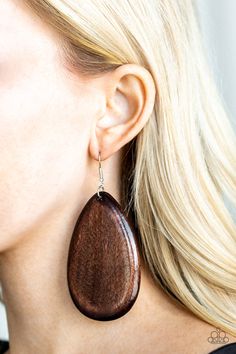 Brushed in a shiny finish, a brown wooden teardrop frame swings from the ear for a seasonal flair. Earring attaches to a standard fishhook fitting. Sold as one pair of earrings. P5SE-BNXX-096XX Cheap Brown Earrings For Party, Brown Teardrop Wood Jewelry, Brown Wooden Dangle Jewelry, Beachy Earrings, Southern Charms, Brown Earrings, Instagram Jewelry, Beach Bride, The Ear