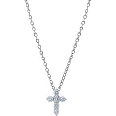 Sofer Jewelry - 6 Diamond Shared Prong Cross Pendant in 14K White Gold Fine Cross Pendant Jewelry For Weddings, Brilliant Cut Cross Jewelry For Wedding, Cross Necklace With Prong Setting For Wedding, Fine Jewelry Cross Pendant For Wedding, Luxury Cross Jewelry For Wedding, Luxury Cross Jewelry With Brilliant Cut, Elegant Cross Pendant Diamond Necklace For Wedding, Classic Diamond Cross Necklace For Weddings, Elegant Cross Pendant Jewelry With Brilliant Cut