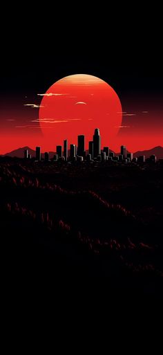 Dramatic red aesthetic image of the Los Angeles skyline featuring the U.S. Bank Tower. Black And Red Aesthetic Wallpaper, Red Aesthetic Wallpaper Iphone, Casual Wallpaper, Red Cyberpunk Wallpaper, Red Aesthetic City Wallpaper, Neon City Aesthetic Wallpaper, Black And Red City Aesthetic, Dark Red City Aesthetic, Red Aesthetic Wallpaper