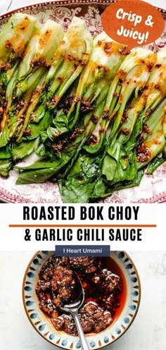 Roasted bok choy with tender, crisp, and juicy baby bok choy is a great side dish. Ready in 8 mins. in the oven and serve with chili sauce. #bokchoy #roastedbokchoy #vegetables #roastedvegetables #sheetpanmeal #vegetarianrecipes Bock Choy Recipes, Serve With Chili, Homemade Takeout, Choy Recipes, Budget Friendly Dinner Recipes, Paleo Side Dishes, Asian Side Dishes