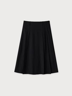 Modern and minimal mood midi skirt. Featuring the pleated detail at sides, midi length, and classic colorway that goes well with various items. Style with various tops like blouse, shirts, or t-shirts and jacket to create modern outfits. - Modern design with unique details- Pleated detail at both sides- Standard silhouette and midi length- Belt loops detail and side zipper closure- Both formal and modern mood Classic A-line Skirt For Daywear, Modern A-line Skirt For Workwear, Classic Cotton Pleated Skirt With Accordion Pleats, Cotton Midi-length Pleated Skirt For Work, Cotton Pleated Midi Skirt For Work, Classic Cotton Pleated Waist Skirt, Black Pleated Skirt For Workwear, Black Long Pleated Skirt For Work, Formal Flared Cotton Skirt