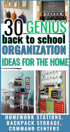 the back to school organization ideas for the home is featured in this postcard book