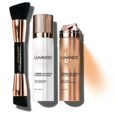 Elevate your beauty routine with the Luminess Silk Airbrush Starter Kit, complete with essentials. This kit includes a 2 fl oz foundation, 1.66 fl oz primer, and a high-quality buffing brush. Experience flawless coverage and a smooth, radiant finish using airbrush technology. Transform your makeup routine with this all-inclusive kit  order now and achieve a professional look from the comfort of your own home Size: Unisex.  Color: Light Medium 030. Spray Foundation, Makeup Starter Kit, Airbrush Foundation, Hydrating Primer, Beauty Marketing, Foundation Primer, Can't Stop Won't Stop, Airbrush Makeup, No Foundation Makeup