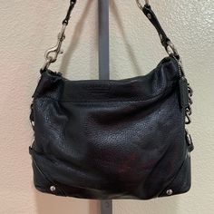 No Scratches Or Tears Black Hobo Bag With Gunmetal Hardware And Top Handle, Coach Black Satchel With Handle Drop, Black Top Handle Hobo Bag With Gunmetal Hardware, Classic Black Hobo Bag With Gunmetal Hardware, Coach Black Crossbody Hobo Bag, Coach Satchel Shoulder Bag With Gunmetal Hardware, Coach Black Satchel With Gunmetal Hardware, Coach Tote Shoulder Bag With Gunmetal Hardware, Black Rectangular Hobo Bag With Gunmetal Hardware