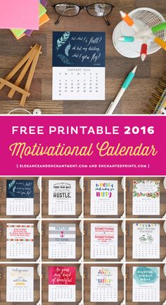 the free printable 2016 motivation calendar