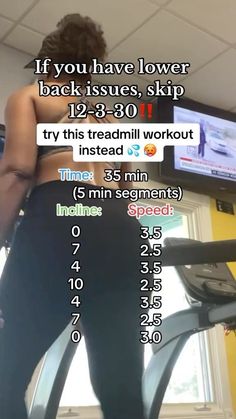 a person on a treadmill with the text if you have lower back issues, skip