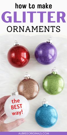 glitter diy christmas ornaments How To Make Glitter Ornaments, Glitter Ornaments Diy Polycrylic, Sequin Ornaments Diy Styrofoam Ball, Clear Bulb Ornament Ideas, Diy Christmas Bulbs, Diy Glitter Ornaments, Glitter Christmas Ornaments, Mod Podge Glitter, Glitter Ornaments Diy