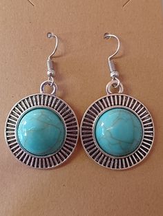 Cheap Turquoise Round Earrings, Turquoise Stud Earrings, Crystal Shop, Turquoise Earrings, Round Earrings, Crystal Items, Crystals And Gemstones, The Soul, Gemstone Jewelry