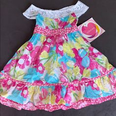 New Cute Girl Dress Cute Multicolor Sundress For Play, Summer Floral Print Dresses For Play, Yellow Floral Print Dress For Dress-up, Yellow Floral Print Dress For Dress-up Occasions, Yellow Dresses With Floral Print For Dress-up, Multicolor Spring Sundress For Babies, Multicolor Sundress For Spring Dress-up, Yellow Sleeveless Dress For Play, Multicolor Dressy Sundress For Spring