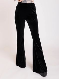 Velvet Flared Leggings – Midnight Hour Fashion Definition, Velvet Flared Pants, Velvet Flare Pants, Velvet Cape, Real Fashion, Velvet Flares, Flared Leggings, Creative Stuff, Mile High