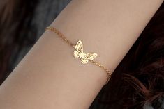 Buy With Butterfly Necklace  (Plaese search it out in our store or Contact us) 🦋 Welcome to Shimmer&Shine By Asya! 🦋 Indulge in the delicate beauty of our Handcrafted Mini Butterfly Bracelet, crafted in 8K Solid Gold, 14K Solid Gold, 925 Sterling Silver on plated with 14k Gold. This stunning bracelet is a true testament to elegance and simplicity. ✨ Charmingly Handmade: Each bracelet is meticulously handcrafted with love and attention to detail, ensuring a unique and exquisite piece every time Tiny Butterfly, Mini Butterfly, Shimmer Shine, Bracelet Minimalist, Bracelet Dainty, Dress Indian, Butterfly Bracelet, Delicate Beauty, Minimalist Bracelet