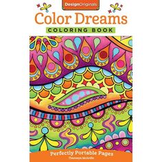 an adult coloring book with colorful designs on the front and back cover, in bright colors