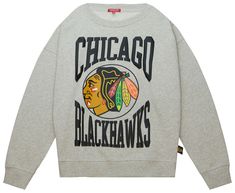 the chicago black hawks sweatshirt is shown in grey