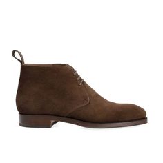 CHUKKA BOOTS IN BROWN SUEDE Business Lace-up Boots With Suede Lining, Lace-up Calf Leather Boots With Suede Lining, Classic Ankle Work Boots With Suede Lining, Classic Suede-lined Ankle Work Boots, Calf Leather Boots With Suede Lining And Plain Toe, Calf Leather Lace-up Business Boots, Calf Leather Lace-up Boots For Business, Business Lace-up Calf Leather Boots, Lace-up Calf Leather Boots For Business