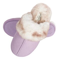 Slip into comfort with this Jessica Simpson signature, every day slipper. Enjoy the plush, luxurious, fully lined faux fur house slipper that will keep your feeling cozy and stylish all day long. These slide on, scuff style slippers help give your feet a much needed rest and are available in a variety of colors including Black, Grey, Tan, Pink, Purple and more. Available in size Small (US 6-7), Medium (US 7-8), Large (US 8-9), and X-Large (US 9-10). Slippers run small- we rmend selecting a size Cheap Slippers, Open Toe Slippers, Clogs Style, Soft Slippers, Slippers For Girls, Slippers Cozy, House Slippers, Jessica Simpson, Cute Shoes