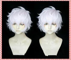 White Hair Cosplay, The Arcana Asra, Arcana Asra, Brown Short Hair, Kawaii Wigs, The Arcana, Anime Wigs, Cosplay Hair, Kawaii Hairstyles