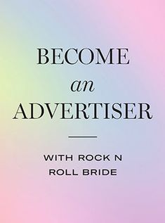 an advertisement with the words, become an advertiser with rock'n roll bride