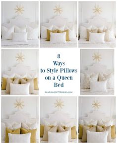 eight ways to style pillows on a queen bed