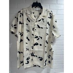 Thanks For Shopping Our Store! Please Ask Any Questions You May Have! Casual White Printed Blouse, Casual Short Sleeve Cow Print Tops, White Printed Shirt For Day Out, Casual Cow Print Tops With Relaxed Fit, White Cow Print Top For Summer, Spring Cow Print Short Sleeve Top, Casual Spring Tops With Cow Print, Spring Casual Cow Print Tops, Casual Cow Print Tops For Spring