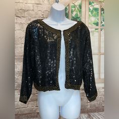 Sparkle Sparkle Sparkle! Yes Please! Elegant Black Tops For Festive Occasion, Festive Black Blouse For Fall, Chic Black Blouse For Festive Occasion, Black Festive Blouse For Spring, Vintage Black Blouse For Evening, Sparkly Blouse, Plus Size Sequin, Beaded Skirt, Formal Jacket