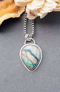 Chrysocolla is the stone for help with communication, calming emotions, and relieving stress.  I could gaze into this particular stone for hours- the webbing!!  This is a very unique looking stone, it reminds me of Royston ribbon turquoise.  It has a very calming vibe Bezel Setting, Gemstone Necklace, Pendant Necklaces, Halloween Shopping, Necklace Etsy, Jewelry Necklace Pendant, Jewelry Necklaces, Accessory Gift, Electronic Accessories