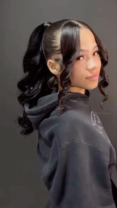 Sleek Ponytail Hairstyles, Black Ponytail Hairstyles, Birthday Hairstyles, Quick Weave Hairstyles, Quick Braided Hairstyles, Hairdos For Curly Hair, Pretty Braided Hairstyles, Hairstyle Inspo, Flat Iron Hair Styles