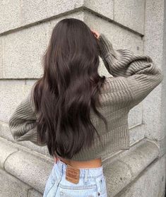 Dark Brunette Hair, Brown Hair Looks, Long Dark Hair, Hair Inspiration Color, Hair Inspo Color, Dark Brown Hair, Grunge Hair