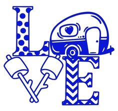 a blue and white drawing of a truck with the letter e on it's side