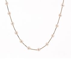 "This is a graceful Freshwater Pearl Necklace, Evenly Spaced on a 14K Yellow Gold Box Chain. The Necklace measures 17.25\" in Length. The Necklace features 23 Round Shaped Freshwater Pearls, measuring 5.50 mm each. The Necklace is secured with a Spring Ring Clasp, for a secure, worry-free wear. This stunning piece of Fine Vintage Estate Jewelry is being offered here for an unbeatable WHOLESALE price! Graceful & Elegant! A Timeless Classic! Metal: 14K Yellow Gold Hallmark: \"14K\" Box Chain Lengt Gold Box, Freshwater Pearl Necklace, Classic Metal, Wedding Jewellery Necklace, Freshwater Pearl Necklaces, Pearl Chain, Exquisite Jewelry, Box Chain, Wedding Necklace