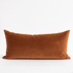 Mason Velvet 12x24 Lumbar, a rusty burnt orange velvet lumbar pillow from Tonic Living Inverted Pleat Drapery, Velvet Lumbar Pillow, Burnt Orange Velvet, Large Beds, Orange Velvet, Orange Pillows, Stylish Beds, Large Sofa, Pillow Collection