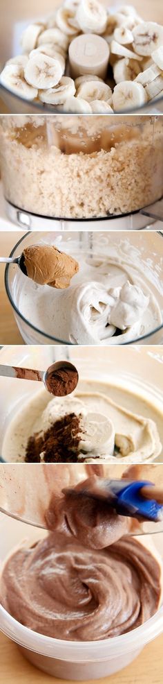 there are three different pictures showing how to make desserts with icing and chocolate