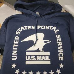 Postal Hoodie Colors Available:Navy, Black, Red, Light Gray, White, Dark Gray. *Message Me After You Place Your Order With Your Choice Of Color. Otherwise, It Will Be Navy, Same As Picture. Thank You Navy Hooded Top With Letter Print, Navy Cotton Sweatshirt With Logo Print, Navy Letter Print Hoodie Sweatshirt, Navy Long Sleeve Hoodie With Letter Print, Navy Hooded Sweatshirt With Letter Print, Navy Cotton Hoodie Top, Navy Cotton Hooded Tops, Navy Cotton Hoodie With Double-lined Hood, Navy Cotton Sweatshirt With Double-lined Hood