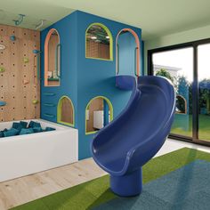 Take right turns only with this incredibly durable Right Turn Curved Slide! Adding a curved slide to your play structure facilitates play movement. Use our curved slides to steer children away from play dangers or towards other incredible play structures. There is no shortage of slide colors here with nearly two dozen Playroom Slide, Indoor Playspace, Magnetic Wall Board, House Playground, Ball Pit With Slide, Playground Slides, Diy Slide, Indoor Slide