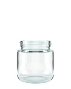 a clear glass jar with a metal lid