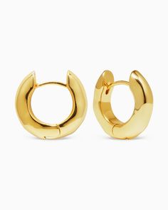 Sync Earrings-Ear Huggies- Gold - - Ask & Embla Modern Huggie Brass Earrings, Stacked Hoops In Stretched Ears, Nickel-free Brass Huggie Earrings, Gold-tone Brass Elegant Huggie Earrings, Gold-tone Brass Huggie Earrings, Earrings Ear, Studs Earrings, Handmade Charms, Subtle Textures