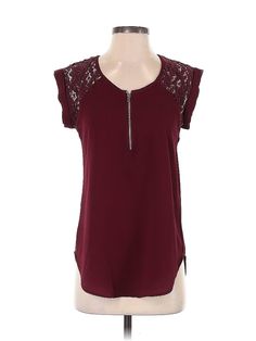 Trendyland Short Sleeve Top Size: Small Burgundy Tops - used. 100% POLYESTER, Keyhole, | Trendyland Short Sleeve Top Burgundy Keyhole Tops - Used - Size Small Cheap Casual Burgundy Blouse, Cheap Chic Burgundy Blouse, Luxury Fitted Burgundy Tops, Cheap Burgundy Party Tops, Cheap Burgundy Summer Blouse, Ladies Tops Blouses, Burgundy Shorts, Tops And Blouses, Keyhole Top