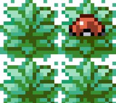 a pixellated image of a red car in the middle of some green plants with white background